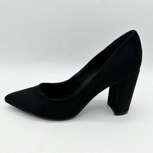 Marc Fischer LTD Black Suede Pointed Toe Chunky Heels Pumps Evening Dressy Sz 6M